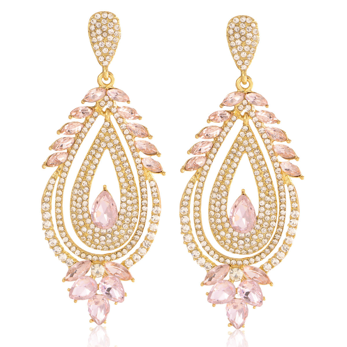 Colorful Teardrop Earrings – Elegant Long Dangles with Sparkling Crystals for Everyday Chic and Luxurious Style