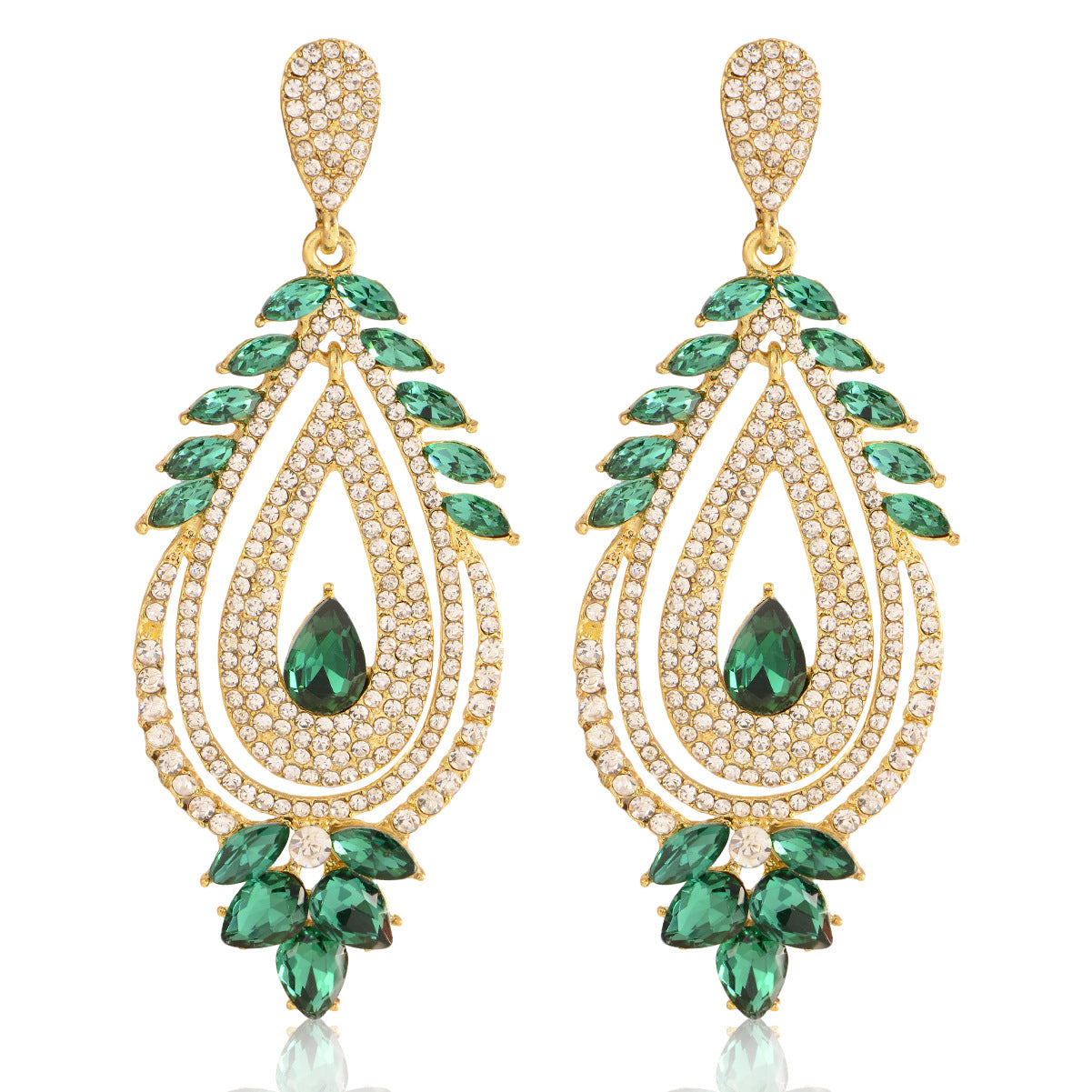 Colorful Teardrop Earrings – Elegant Long Dangles with Sparkling Crystals for Everyday Chic and Luxurious Style